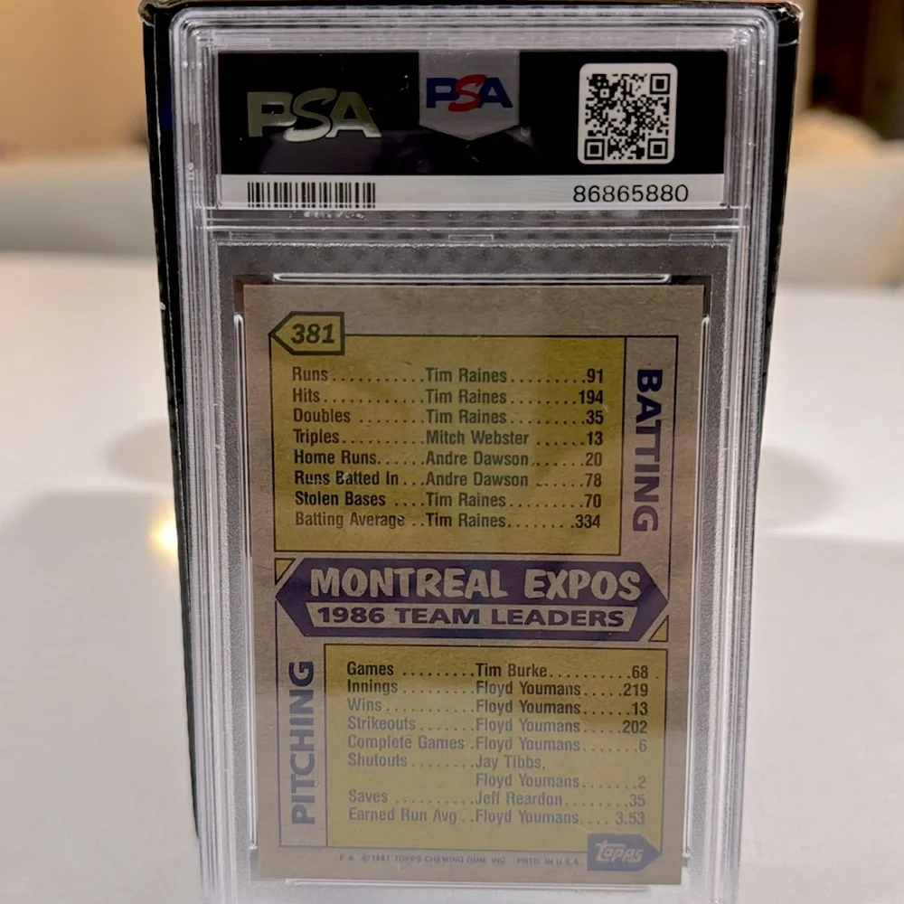1987 Topps #381 Expos Leaders GEM MT PSA 10 🔥 🔥🔥